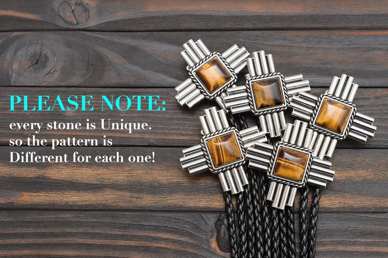 Wentur Stone Bolo Ties for Men Western - Vintage Cowboy Bolo Tie for Women Western Costume Accessories - Image 5